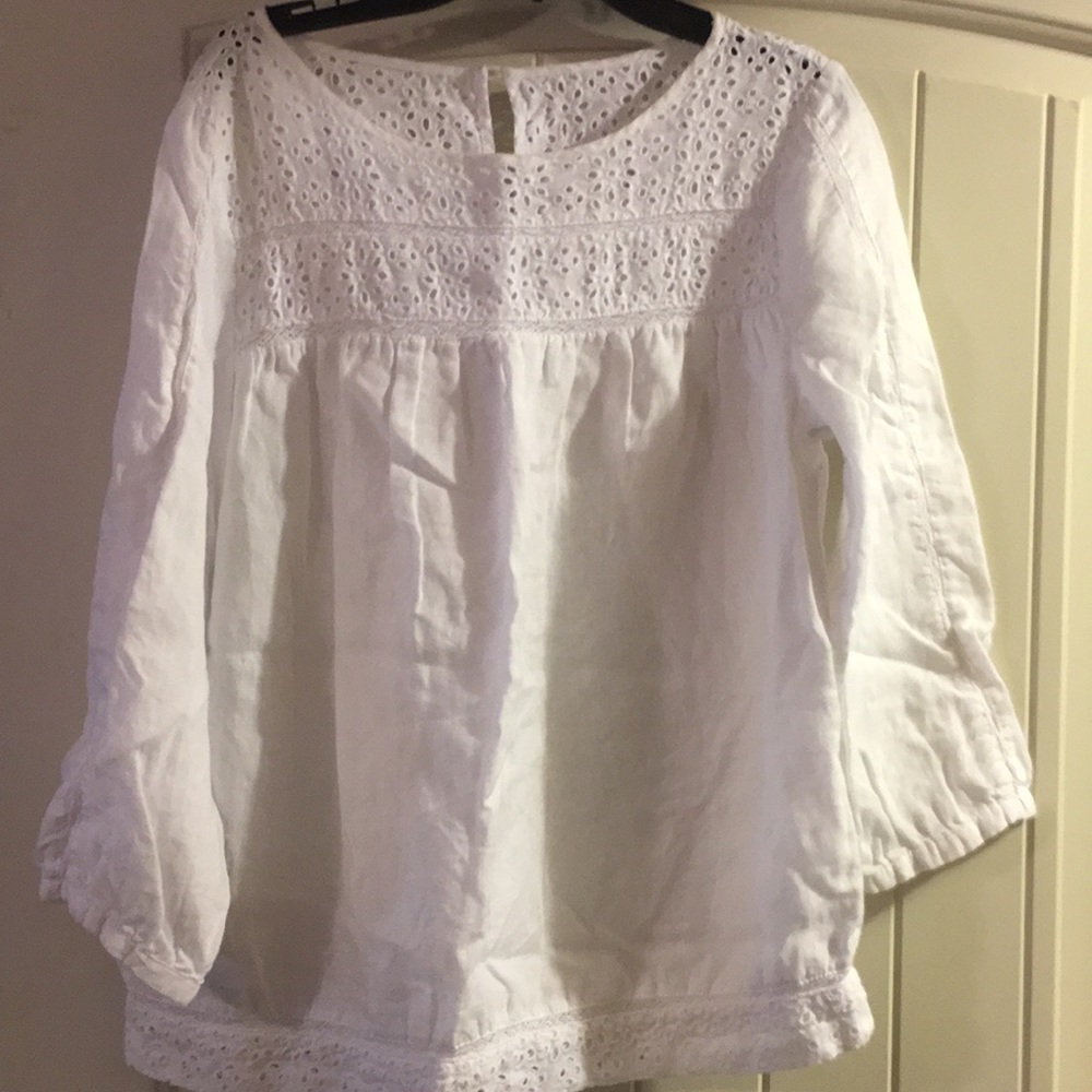 Medium White Linen Blouse